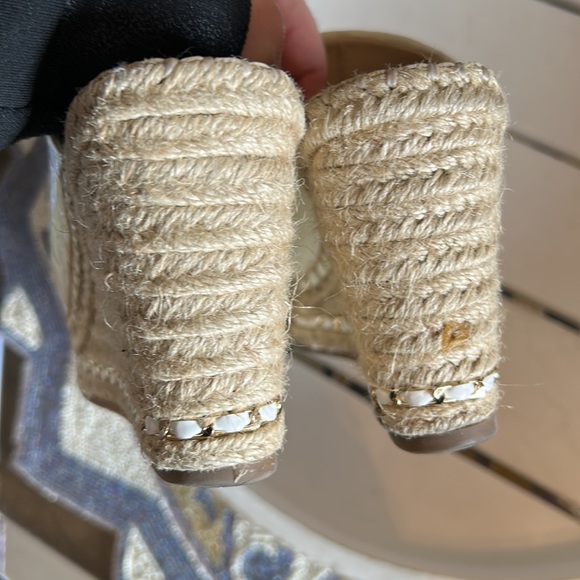 KARL LAGERFELD white espadrilles wedge sandals size 6 - Picture 10 of 10